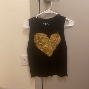 Chaser black and gold heart tank. Size: S. Great condition.